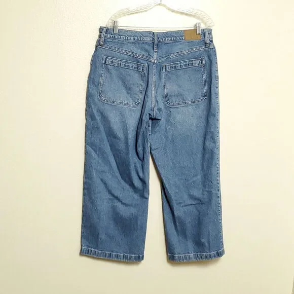 MADEWELL The Perfect Vintage Patch Pocket Wide Leg Jeans Sz 32P - Picture 10 of 12